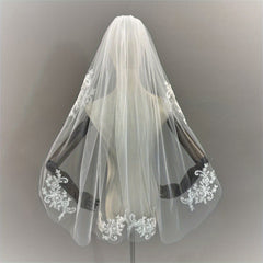 Ivory Lace Flower Wedding Veil Bridal Hair Accessories