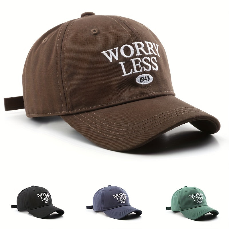 WORRY LESS Embroidery Baseball Cap Casual Unisex Dad Hats