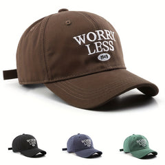 WORRY LESS Embroidery Baseball Cap Casual Unisex Dad Hats