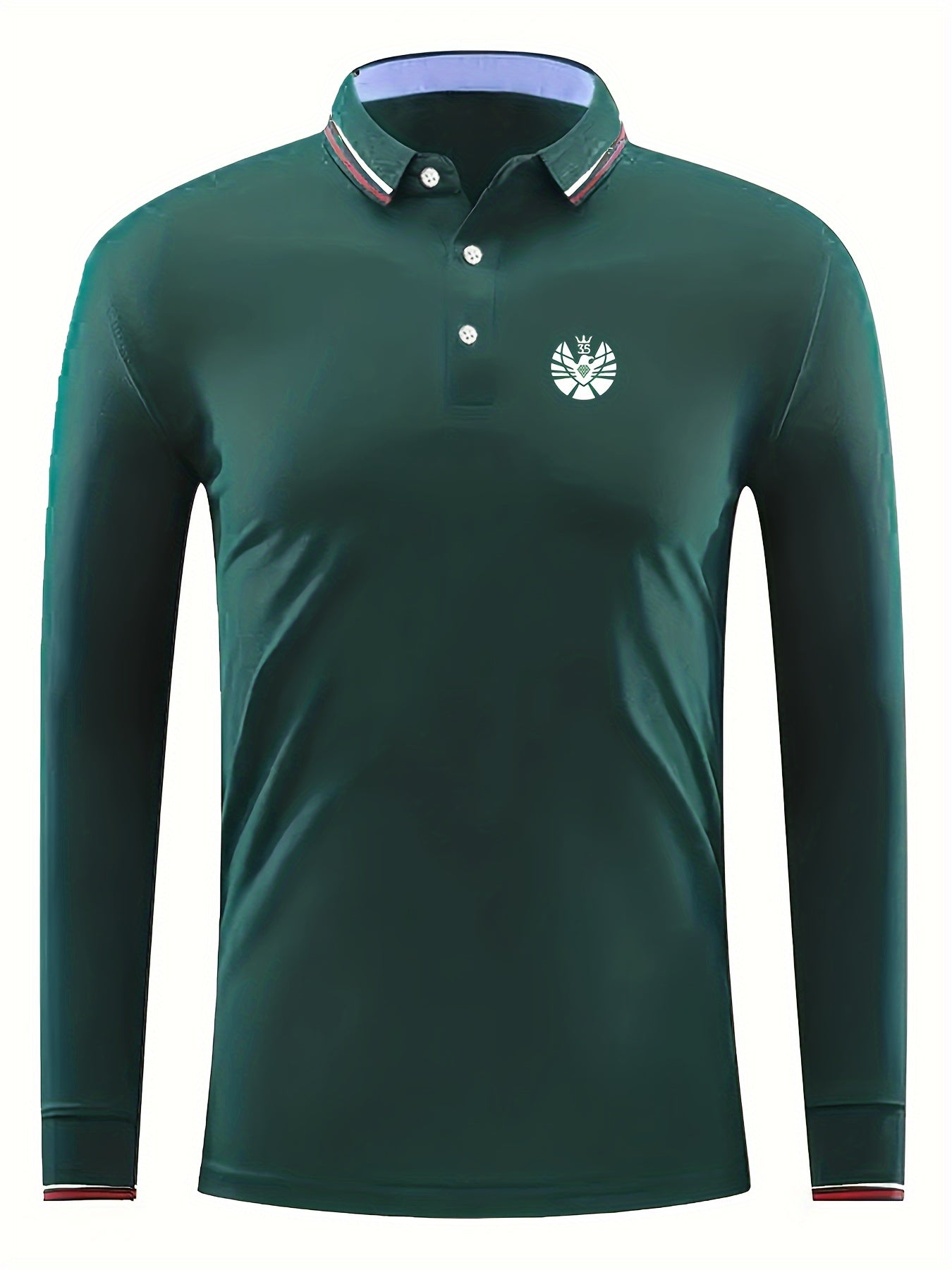 Eagle Print Men's Long Sleeve Lapel Sports Shirt Top