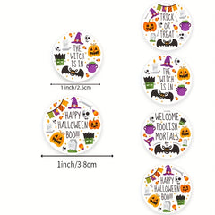 2pcs Round Colorful Christmas Halloween Sticker Pack