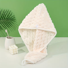 Soft Hair Drying Cap Coral Fleece Hair Towel for Women