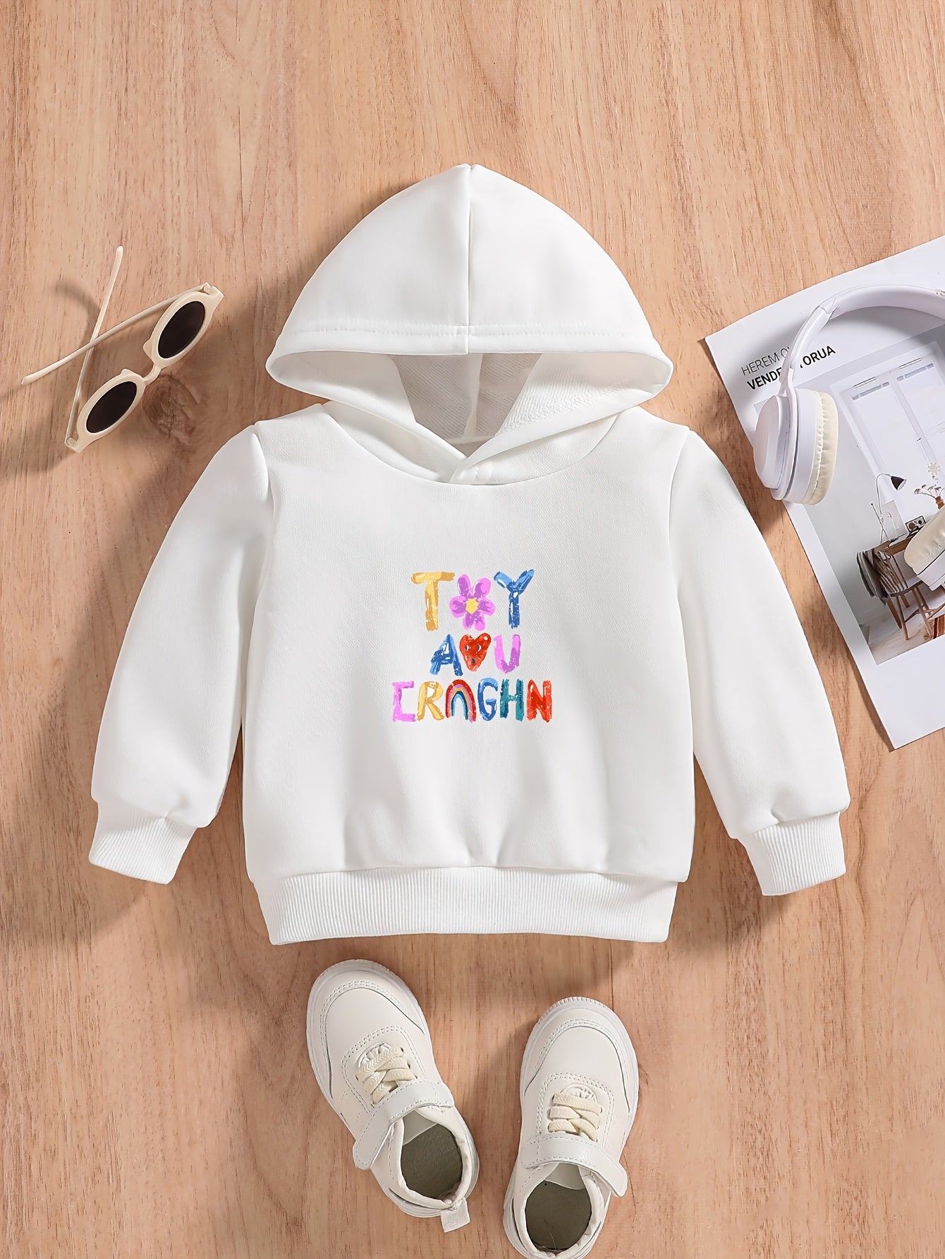 Baby Boys Letter Graphic Pullover Top Hoodie