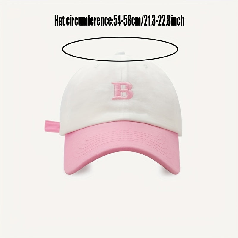 Embroidery Baseball Cap Casual Block Couple Sun Hat Adjustable Unisex Sports Hat