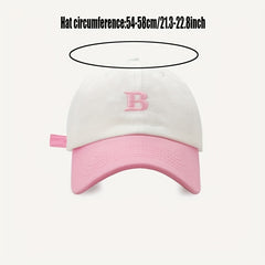 Embroidery Baseball Cap Casual Block Couple Sun Hat Adjustable Unisex Sports Hat