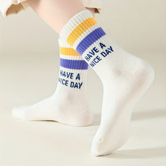5pairs Hiking Socks Sports Sweat Absorbing Casual Socks Kids 8 12 Years