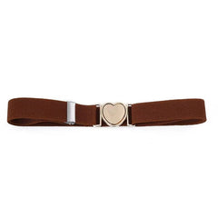 Kids Colorful Elastic Stretch Belts w/ Heart Shape Buckle