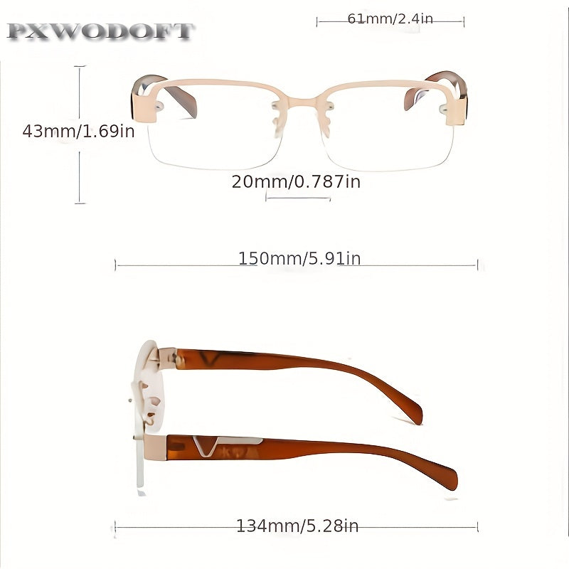 PXWODOFT Men's Rimless Crystal Sunglasses with Packaging