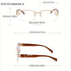 PXWODOFT Men's Rimless Crystal Sunglasses with Packaging