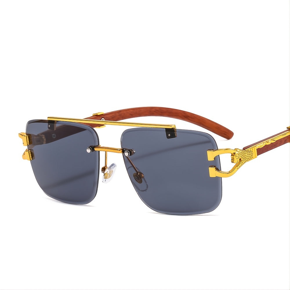 Men's Rimless Beamer Hip Hop Square Sunglasses