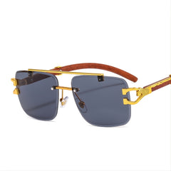 Men's Rimless Beamer Hip Hop Square Sunglasses