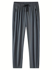 Men's Zipper Pockets Joggers Casual Stretch Sweatpants