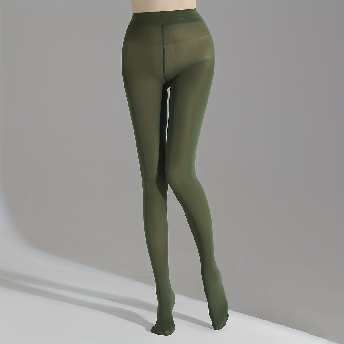Solid Slim Tights High Waist Smooth Stretch Pantyhose
