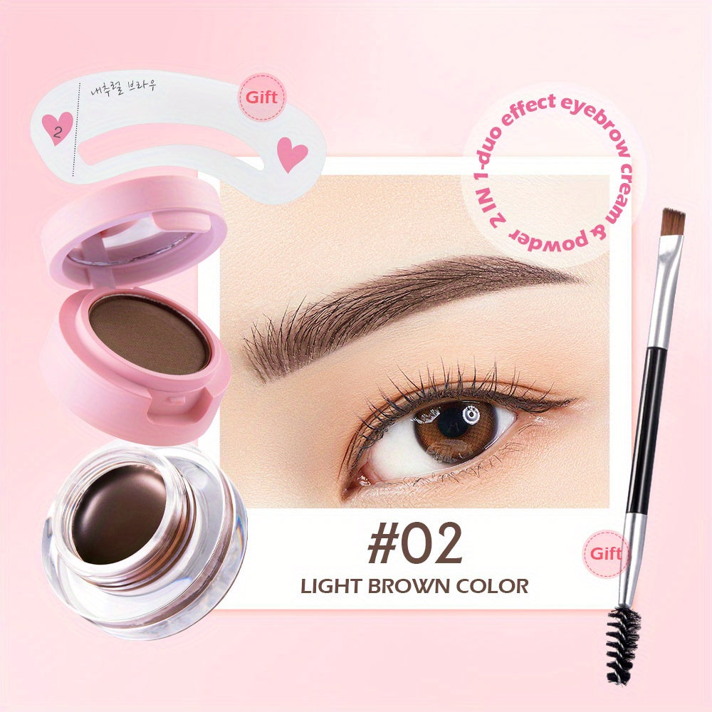 Double Layers Eyebrow Gel with Stencil & Brush