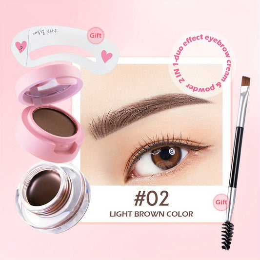 Double Layers Eyebrow Gel with Stencil & Brush