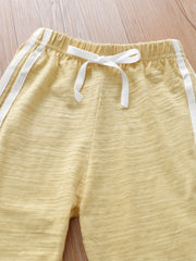 Girls Block Sweatpants Elastic Waist Thin Casual Sport Jogger Pants