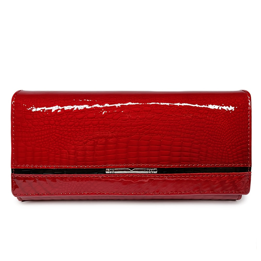 Women's Classic Leather Bi-fold Wallet with Snap Closure