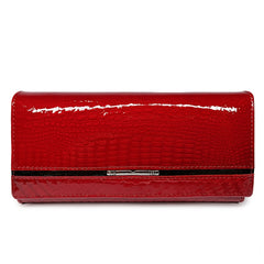Women's Classic Leather Bi-fold Wallet with Snap Closure