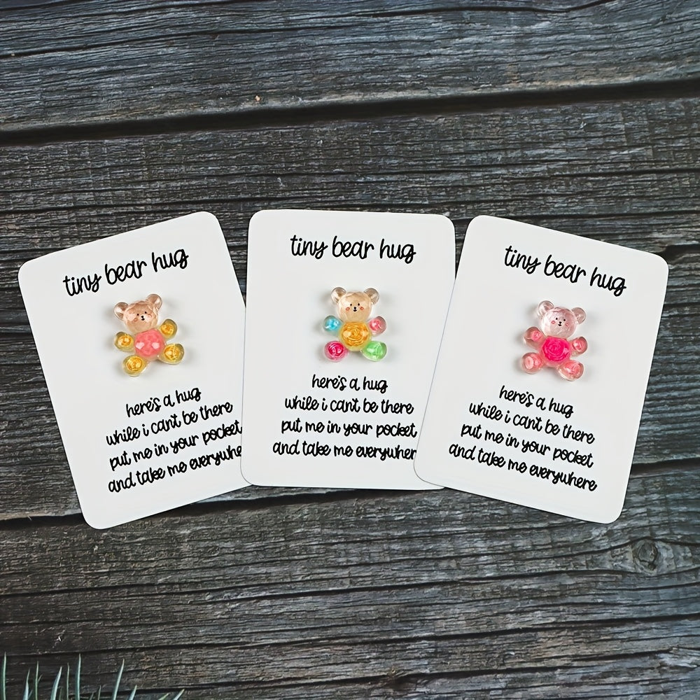 3pcs Pocket Hug Bear Resin Gift - Birthday, Anniversary, Mother s Gift