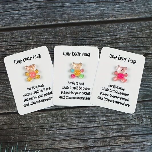 3pcs Pocket Hug Bear Resin Gift - Birthday, Anniversary, Mother s Gift