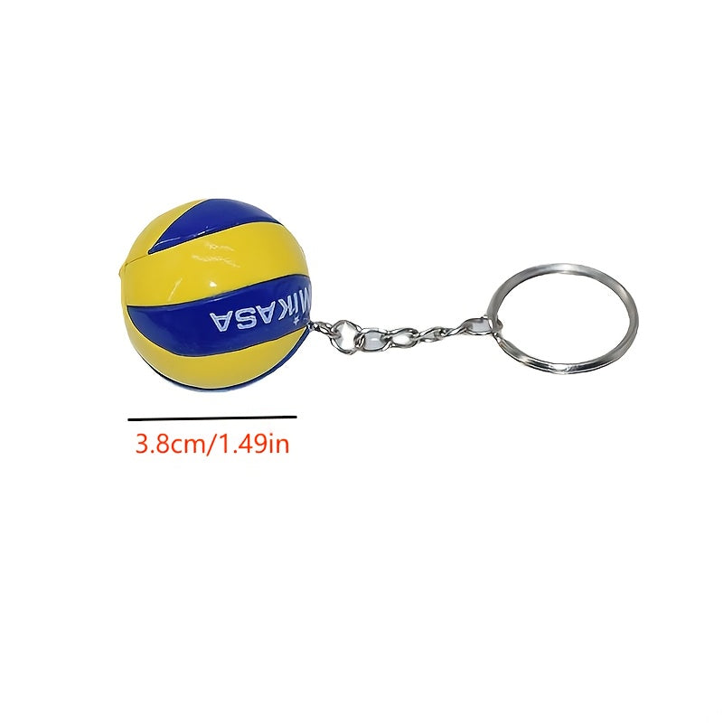 2pcs Mini Volleyball Keychain Ball Keychain Charm PVC Pendant Volleyball Gift