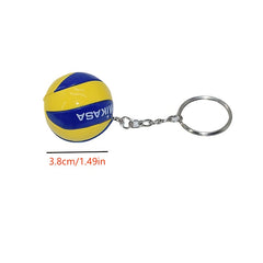 2pcs Mini Volleyball Keychain Ball Keychain Charm PVC Pendant Volleyball Gift