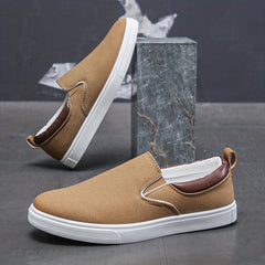 Men's Canvas Loafer Shoes Padded Collar Slip On Shoes Spring Summer