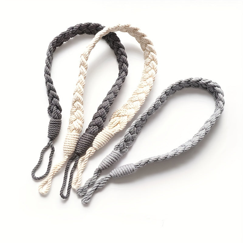 Boho Linen Curtain Rope with Stylish Tieback for Bedroom and Living Room
