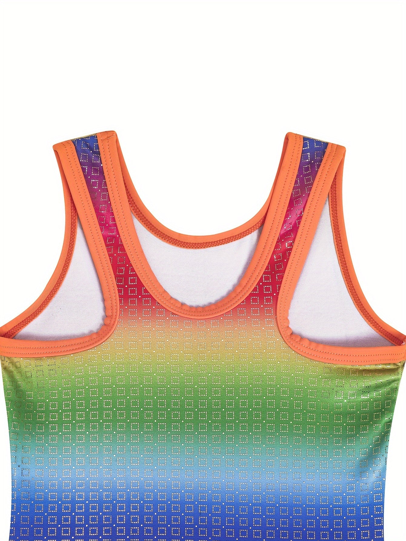 Rainbow Striped Gymnastics Romper Jumpsuit