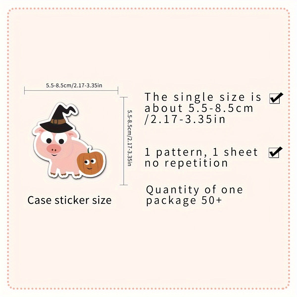 50 Adorable Piggy Waterproof Stickers for Water Bottles Laptops Scrapbooks