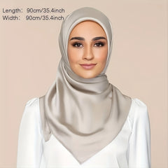 Solid Satin Bandana Shawl Silk Square Scarf Windproof Head Wrap