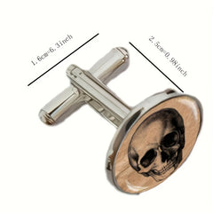 Antique Anatomy Skull Cufflinks Gothic Skeleton Jewelry