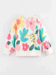 Fresh Fruit Graphic Girls Crew Neck Sweatshirt Casual Long Sleeve Top Pullovers