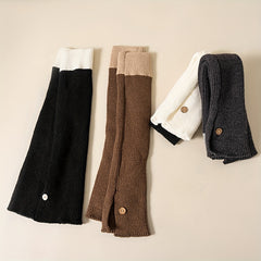 Ribbed Colorblock Leg Warmers with Split Socks