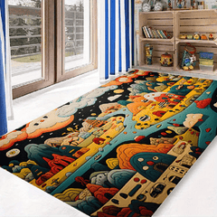 Cartoon Crawling Floor Mat for Kids, Soft and Durable Blanket