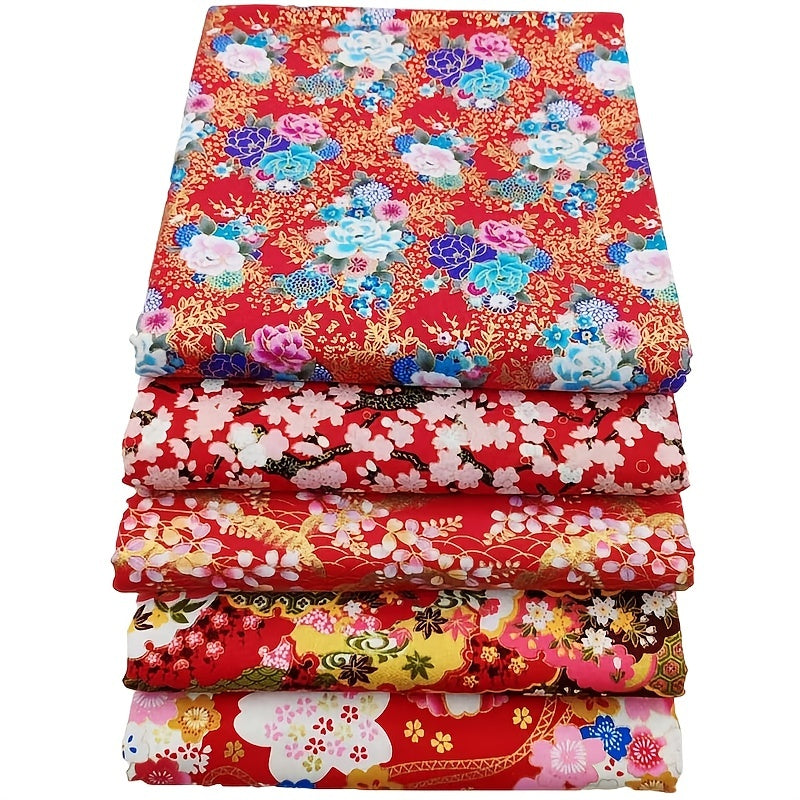 5pcs Cotton Craft Fabric Bundle Squares Patchwork 7 8inch X 9 8inch 20cmx25cm