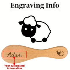 Personalized Name Cartoon Wooden Hair Brush