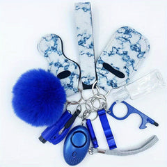 10pcs Women's Self Defense Keychain Alarm Breaker Opener Bag Set