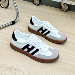 Women's Lace Up Flat Sneakers Lightweight Comfort Low Top Shoes