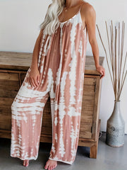 Boho Tie Dye Wide Leg Cami Jumpsuit