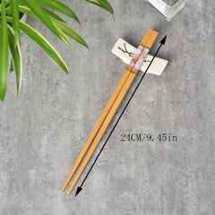 5 Pairs Solid Wood Bamboo Chopsticks Set Anti-slip Chinese Style Tableware
