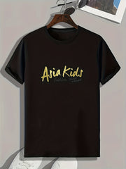 Asia Kids Pattern Print Men's Comfy Sports T-Shirt Graphic Tee