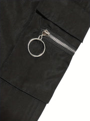 Men's Hip hop Zip Cargo Pants Jogger Pants