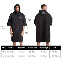 Turbo Waterproof Surf Poncho Changing Towel Robe - Short Sleeve Bathrobe