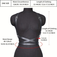 Rivet PU Leather Chest Belt Harness Waistband Goth Girdle Clothing Accessories