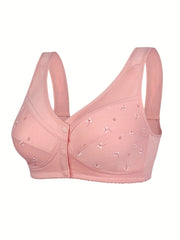 3 Pack Plus Size Bra Set Women's Plus Ditsy Floral Print Wireless Bralette