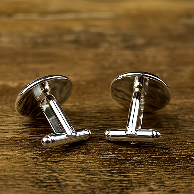Zinc Alloy Silver Grey Hockey Cufflinks