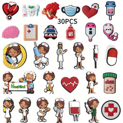 30pcs Nurse Charms For Crocs - Perfect for Christmas, Birthdays & Parties
