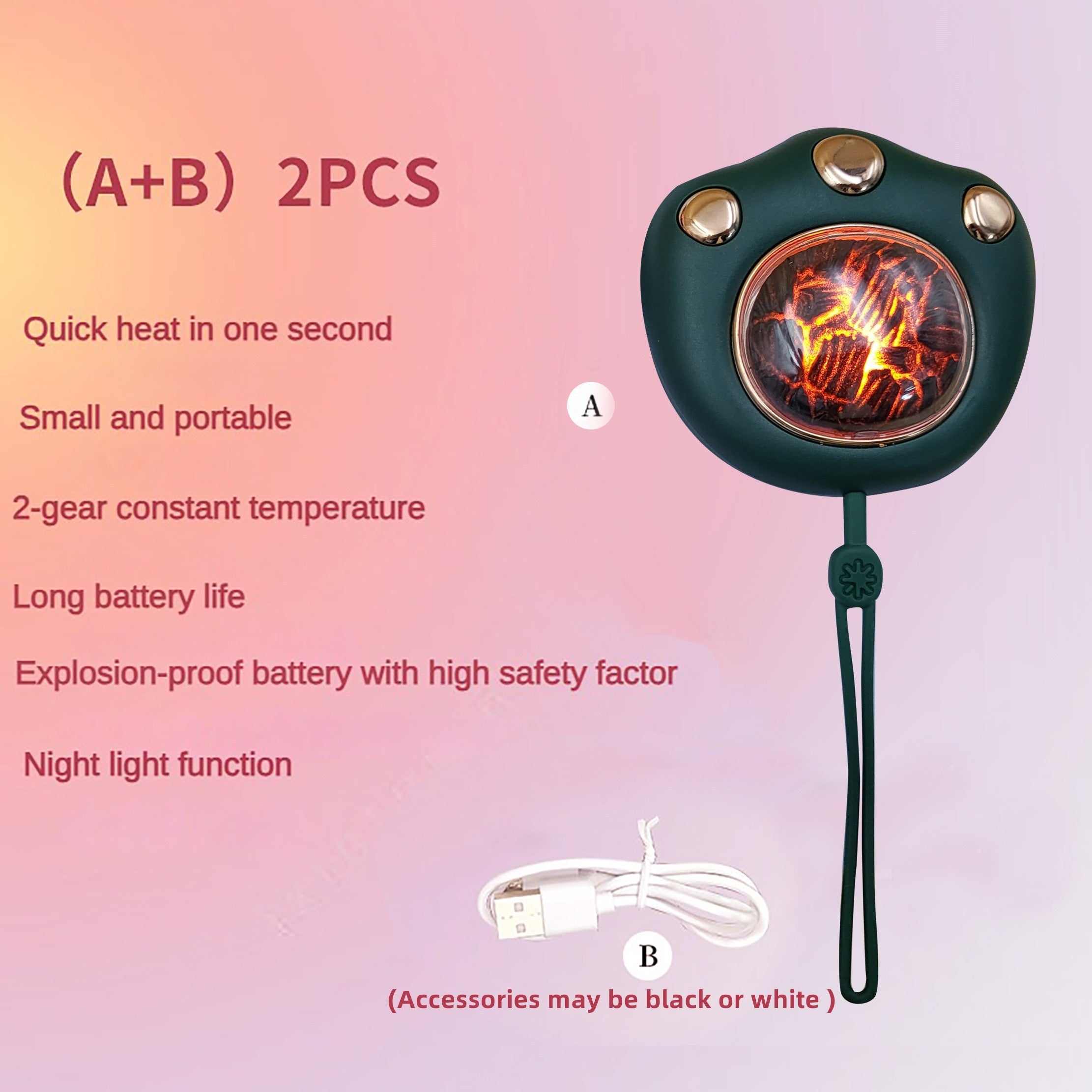 Mini Heater 1200mAh Night Light Wireless Portable Hand Warmer
