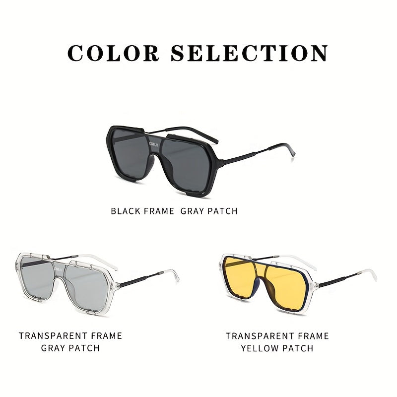 Men's Large Frame Polygon Sunglasses UV Protection